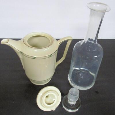Fine China Coffee Pot, Clear Decanter, Read Description