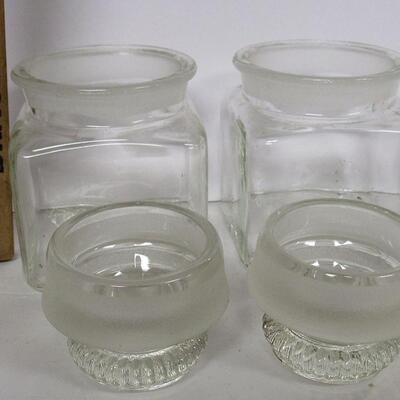 2 Small Square Matching Apothecary Jars