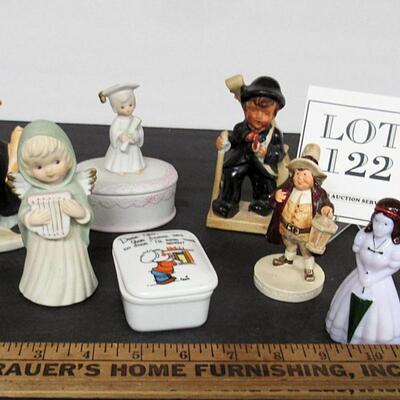 Lot of Misc Figurines and Dear God Trinket Box, Graduate Trinket Box