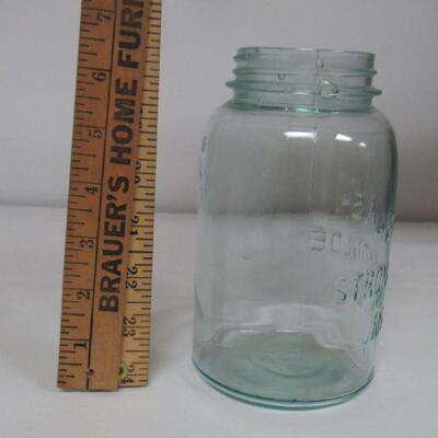 Antique Aqua Atlas Strong Shoulder Canning Jar