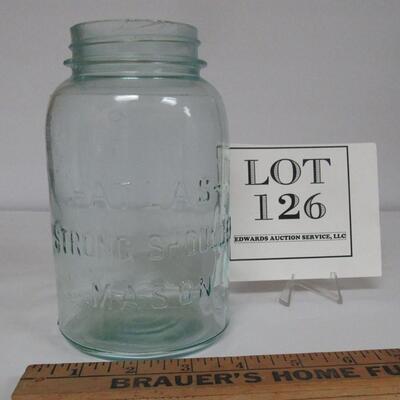 Antique Aqua Atlas Strong Shoulder Canning Jar