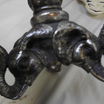10 pc Home Decor: 3 Holographic Pics ,Elephant Base Candle Holder, 3 fold frame