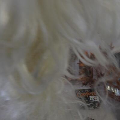 18 pc Halloween Lot:  Wigs, Masks, Sword, Hook, Pumpkins, Brass Leaves, Feathers
