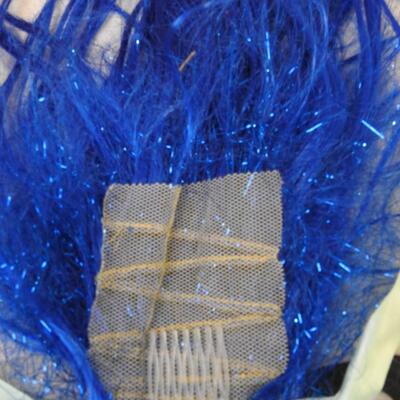 18 pc Halloween Lot:  Wigs, Masks, Sword, Hook, Pumpkins, Brass Leaves, Feathers