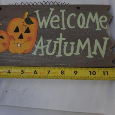 18 pc Halloween Lot:  Wigs, Masks, Sword, Hook, Pumpkins, Brass Leaves, Feathers