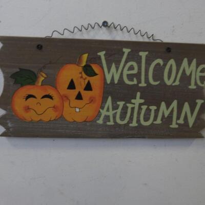 18 pc Halloween Lot:  Wigs, Masks, Sword, Hook, Pumpkins, Brass Leaves, Feathers