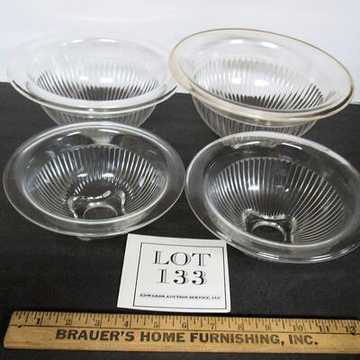 4 Vintage Glass Mixing Bowls
