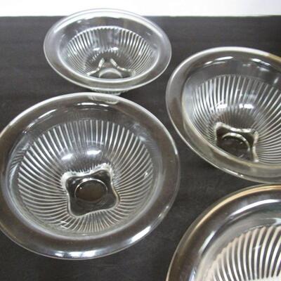 4 Vintage Glass Mixing Bowls