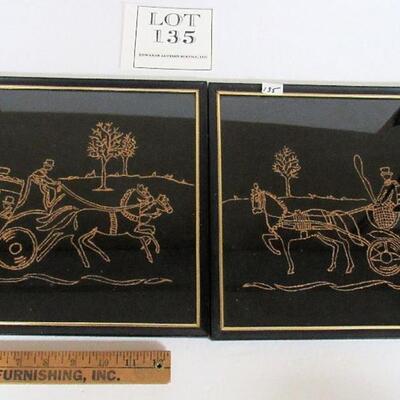 2 Older Copper Glittered Pictures
