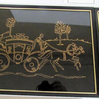 2 Older Copper Glittered Pictures