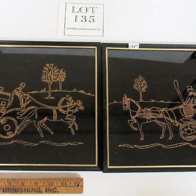 2 Older Copper Glittered Pictures