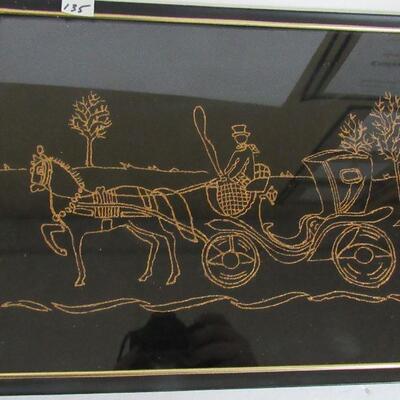 2 Older Copper Glittered Pictures