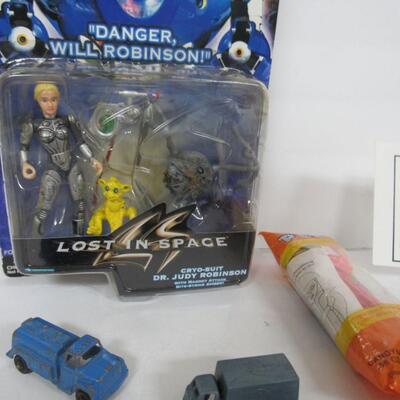 Lot of Vintage Small Toys, Army Vehicles, Dr Judy Robinson Figure, More