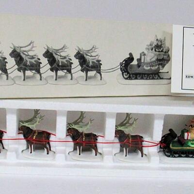 Dept 56 Sleigh and Eight Tiny Reindeer Set