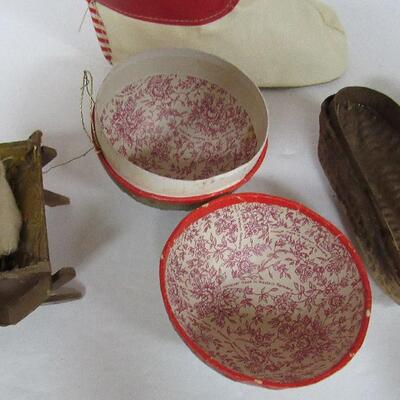 Lot of Vintage Christmas Decor, Lead Skaters, Ornaments, Candy Containers