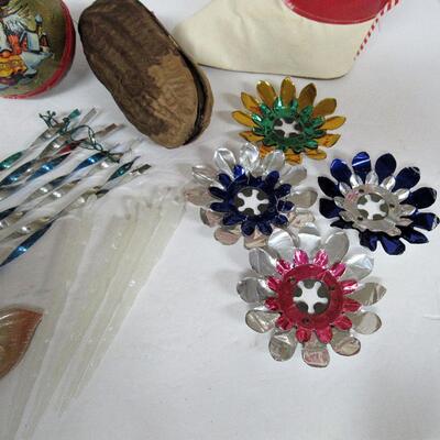 Lot of Vintage Christmas Decor, Lead Skaters, Ornaments, Candy Containers