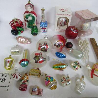 Large Lot of Glass Christmas Ornaments