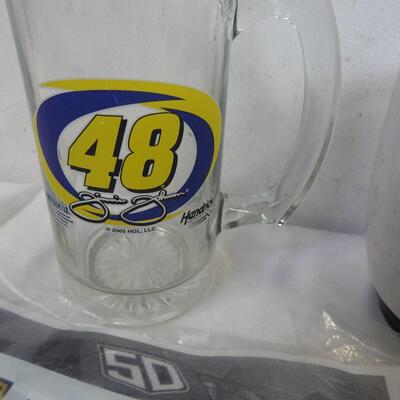 Nascar Lot: 4 pcs, 2 mugs and 2 pkgs of stickers