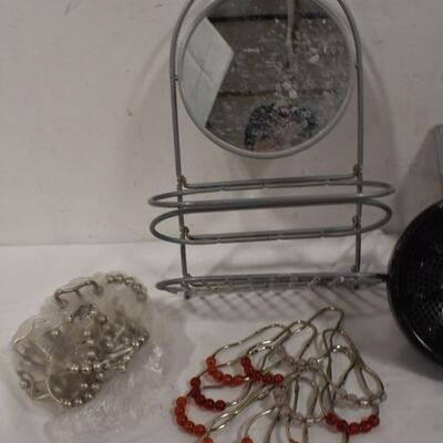 Bathroom Lot: 3 Airwick Refreshers, Mirror Rack, Cups, Shower Heads