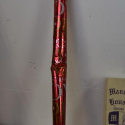 Christmas DÃ©cor Lot: Cards, Tins, Candles, Wrapping Paper, Wall Hanging