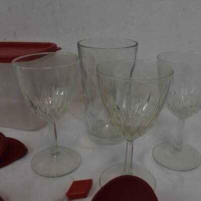 Lot of Kitchen Items, Knifes, Cheese Spreaders, Utensils, Corelle Plate