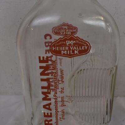 Vintage Lot: Canadian Stamps, 4 Spools of Thread, Heber Valley Milk Glass Jar