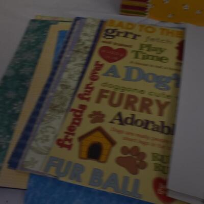 Scrapbooking lot: 12x12 cardstock, cardboard, paper, some stickers & die cuts
