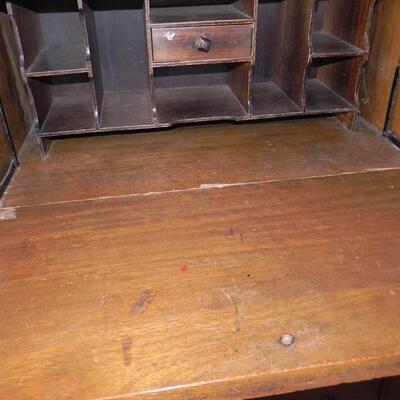 LOT  VINTAGEWOODEN SECRETARY
