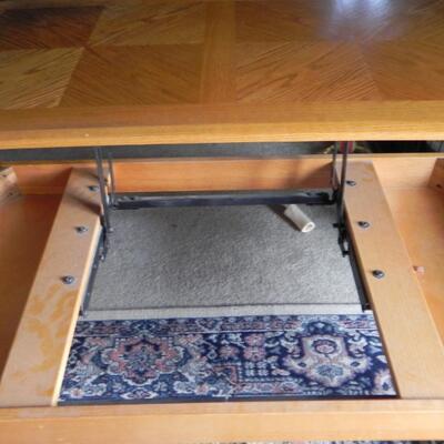 LOT 89  WOODEN LIFT COFFEE TABLE