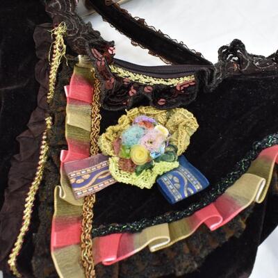 4 Purses:1 backpack style: Elle, Kathy & Nicole Lee, browns, taupe, some floral