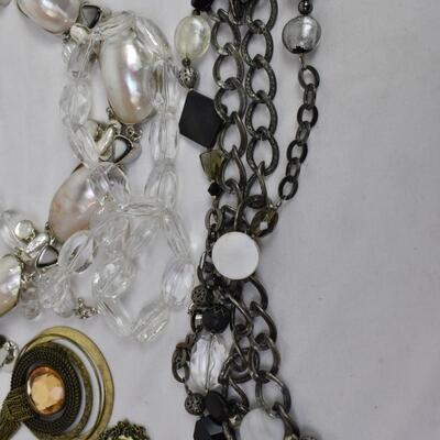 Costume Jewelry: Statement Necklaces in Blues, Goldtone, Silvertone, Burgundy