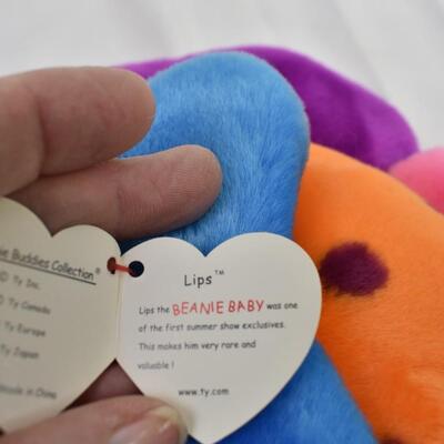 2 Ty Beanie Buddies: 12 inches each: "Lips" & "Red"