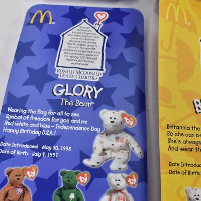 McDonald's ty Beanie Bears: (8)  Feb 97-May 98, New, Old Stock, Glory, Maple