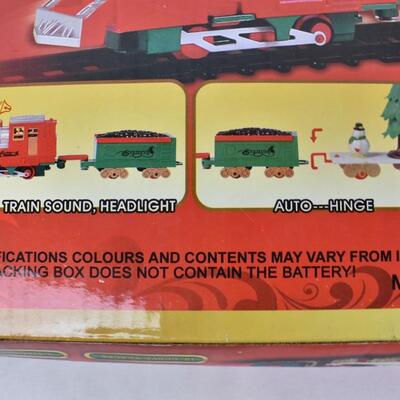 Christmas Train and Track (Broken between 1st and 2nd car) Battery operated-Used