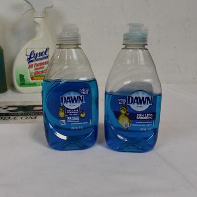 10 pc Cleaning Supplies, Bleach Cleaners, Dish Soap, Powder Cleansers