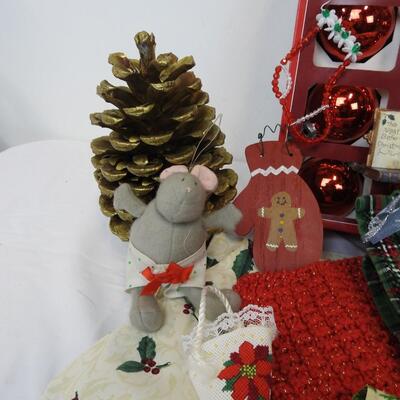 Holiday Decor and Ornaments and Tablecloths