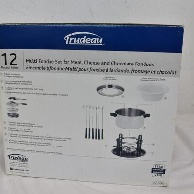 Trudeau Multi Fondue Set and Fondue Recipes by Rick Rodgers - New