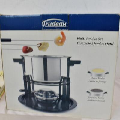 Trudeau Multi Fondue Set and Fondue Recipes by Rick Rodgers - New