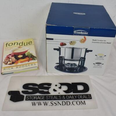 Trudeau Multi Fondue Set and Fondue Recipes by Rick Rodgers - New