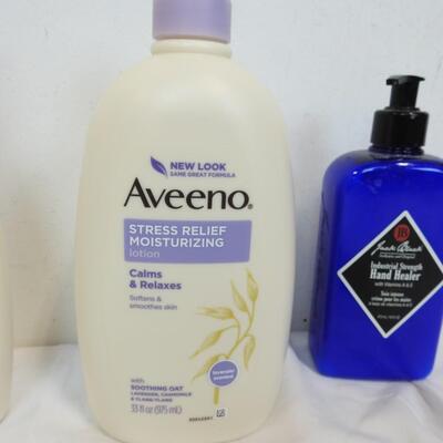 3 Bottles of Lotions and Creams (Aveeno, Jack Black) - New