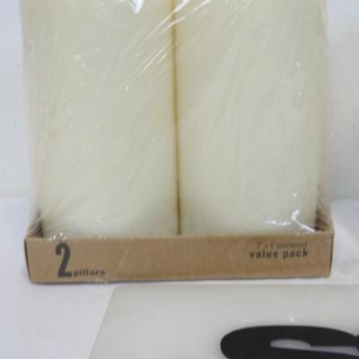 4 Unscented Pillar Candles - New