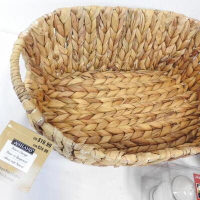 6 pc Holiday & Home Decor: Basket, Christmas Treat Containers, S&P Shakers - New