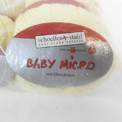 10 Skeins Light Yellow Yarn, Baby Micro by Schoeller Stahl Ganz Schon - New