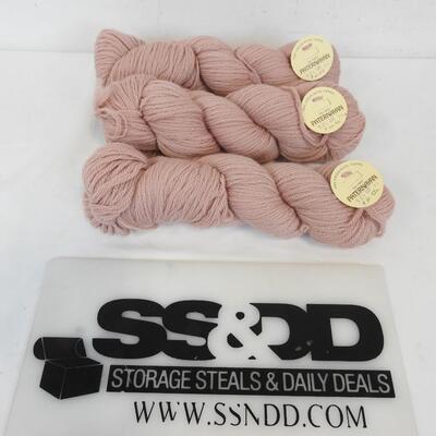 3 Skeins 100% Virgin Wool Yarn, Light Mauve Pink by Paternayan - New