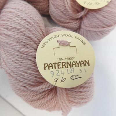 3 Skeins 100% Virgin Wool Yarn, Light Mauve Pink by Paternayan - New