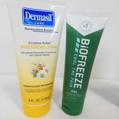 7 pc Personal Care Lot: Lotion, 3 Soothing Gel, 3 Toothpaste - New