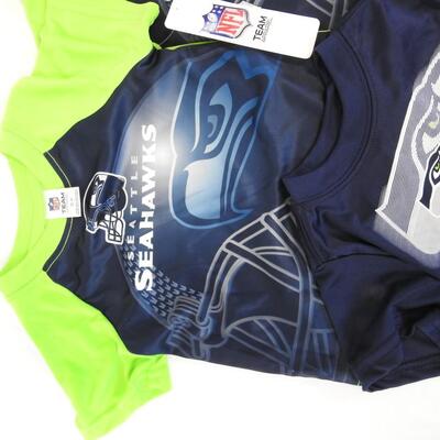 4 pc NFL Team Apparel Seattle Seahawks Kids Shirts, All Size 12m - New