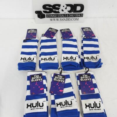 7 Pairs Spirit Sleeves, Xulu Arm Sleeves, Blue & White Stripes - New