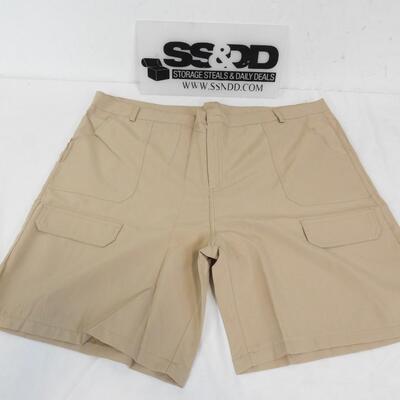 Wrangler Lightweight Cargo Shorts, Tan, Waist Size 40" - New