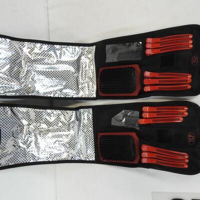 Qty 2 Hot Hair Tools Cool Carry Bag with Brush, Comb & Styling Clips - New